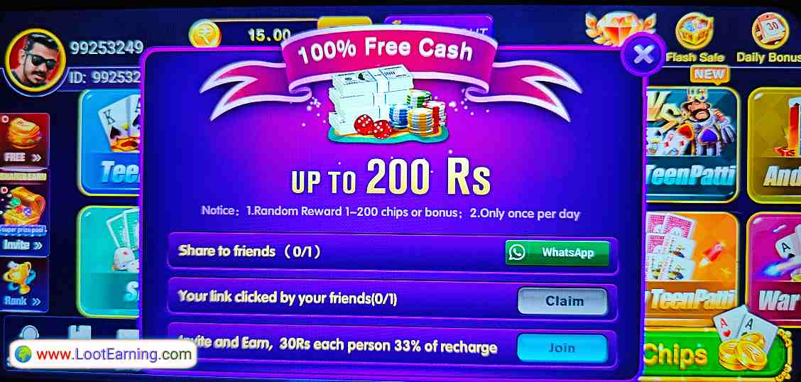 Teen Patti Win Pro App 100% Bonus