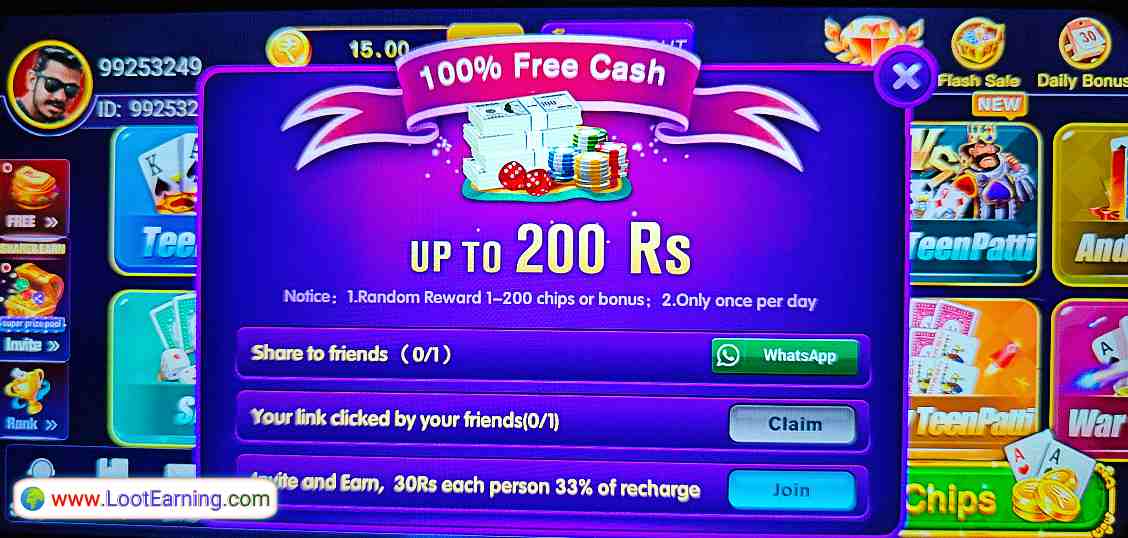 Teen Patti Win Pro App 100% Bonus