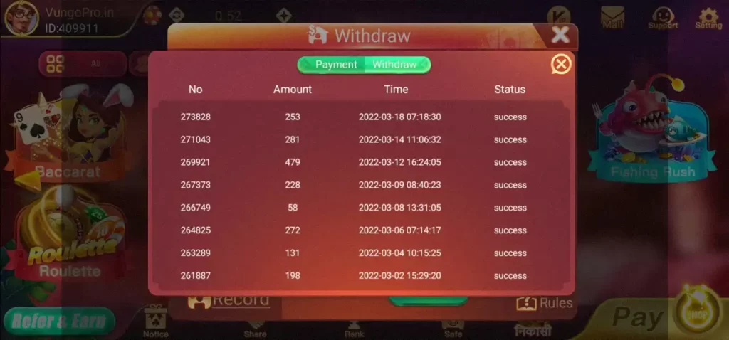 Rummy star apk withdraw proof