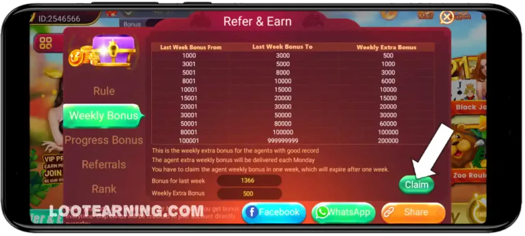 weekly bonus