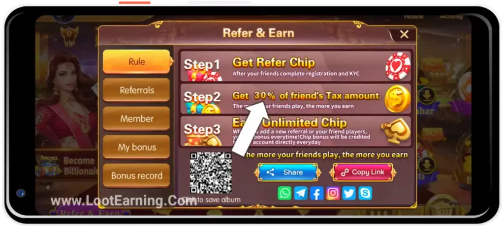 teen patti classic app refer & earn