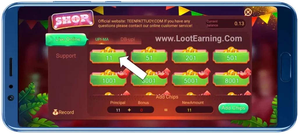 teen patti joy Add Cash