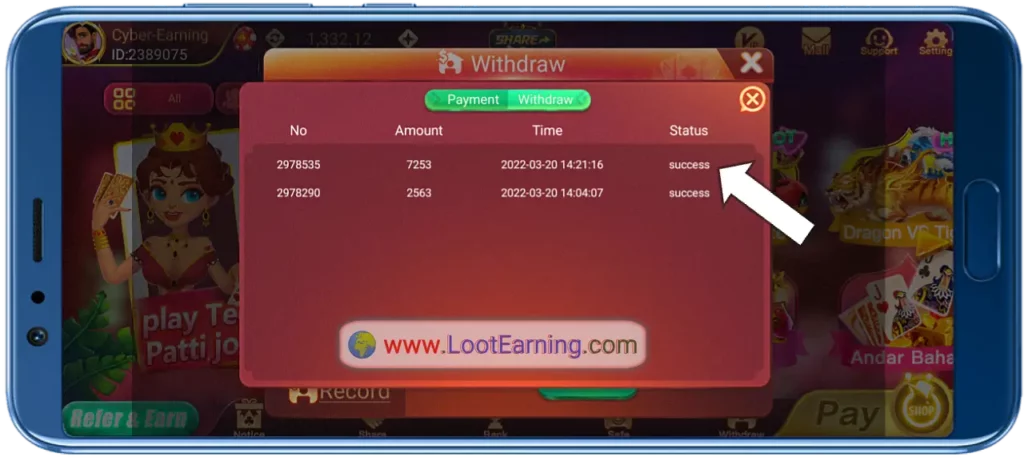 teen patti joy Payment Proof