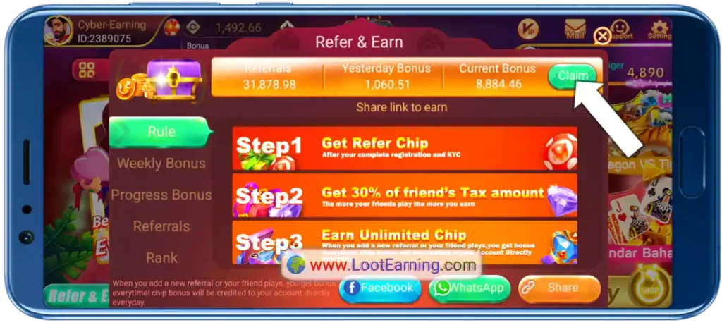 teen patti joy Refer & Earn