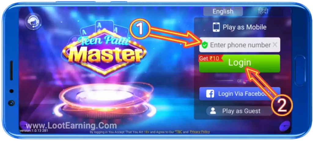 teen patti master apk Sign-Up Process