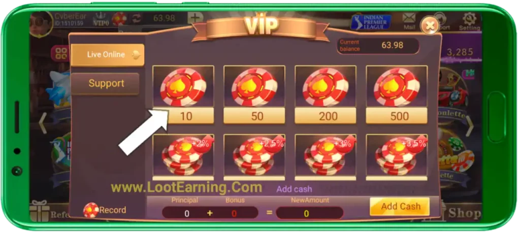 teen patti rich Add Cash