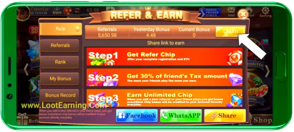teen patti rich refer & earn
