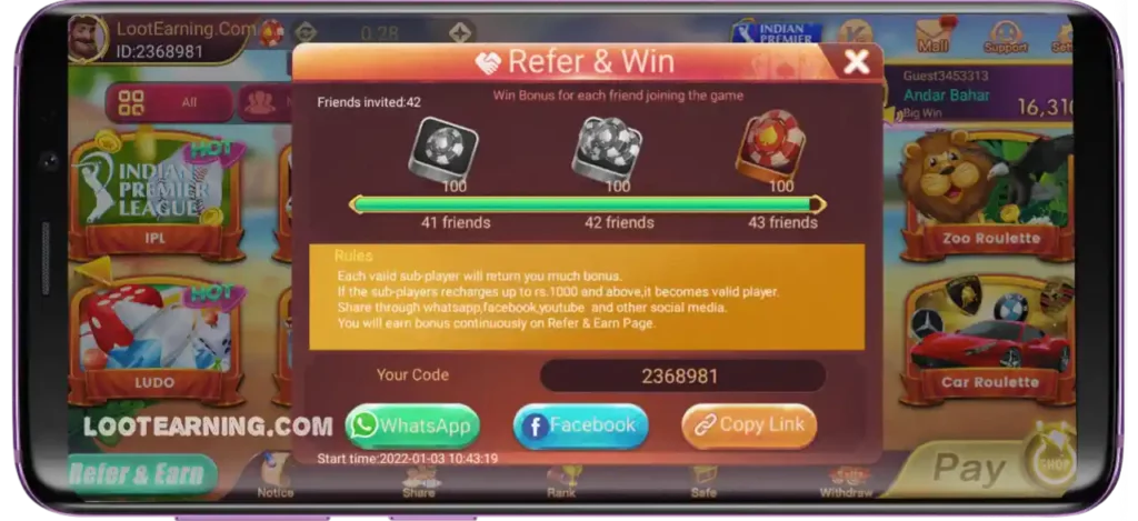 Rummy Buddy App Share Program