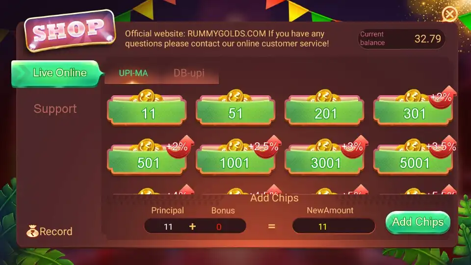 Rummy Golds APK Add Money Program