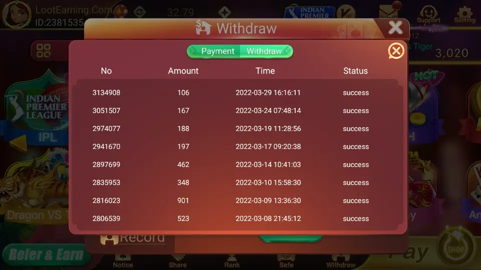 Rummy Golds Payment Proof