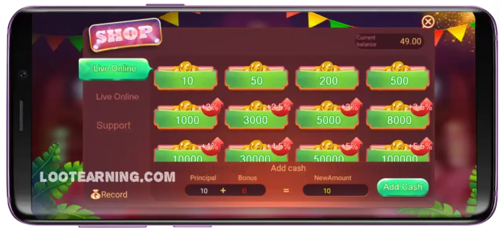 Rummy Ola APK Add Money Program