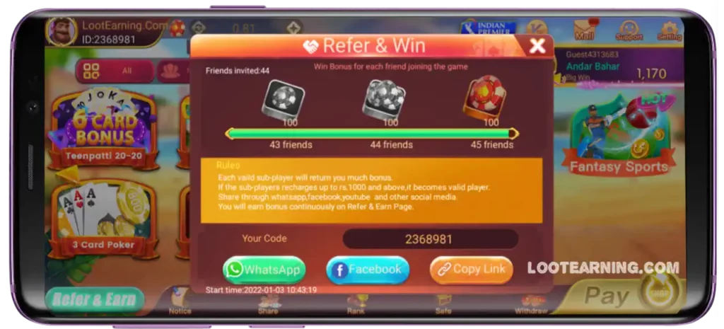 Rummy Satta APK Share Program