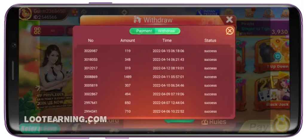 Teen Patti Bindaas Payment Proof