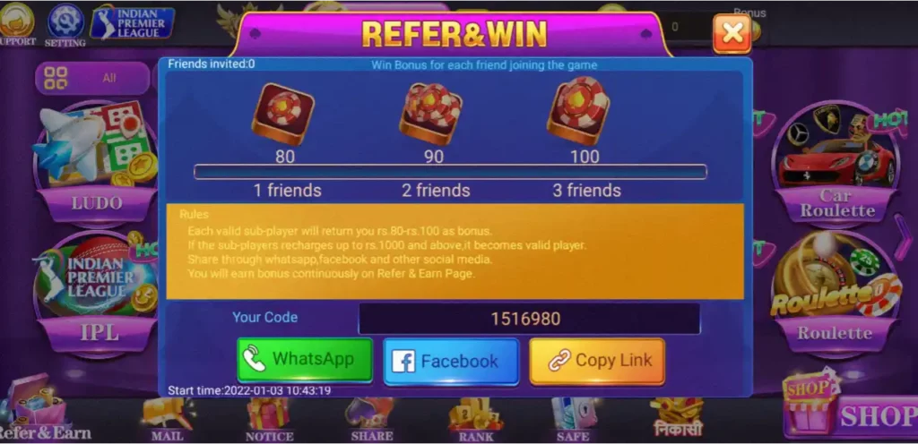 Teen Patti Club Mod APK Share Program