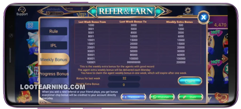 Weekly Bonus Teen Patti Go