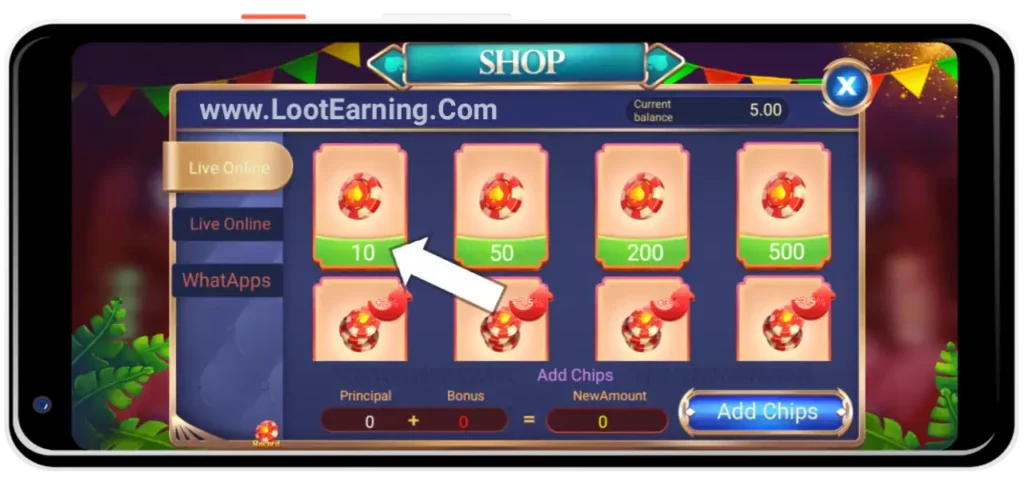 pop teen patti app add cash program