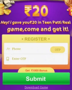 rummy baba register step 1