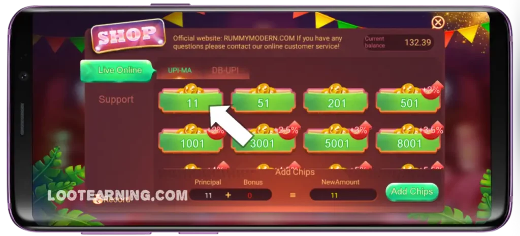 rummy modern apk add money program