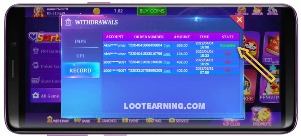 rummy world payment proof