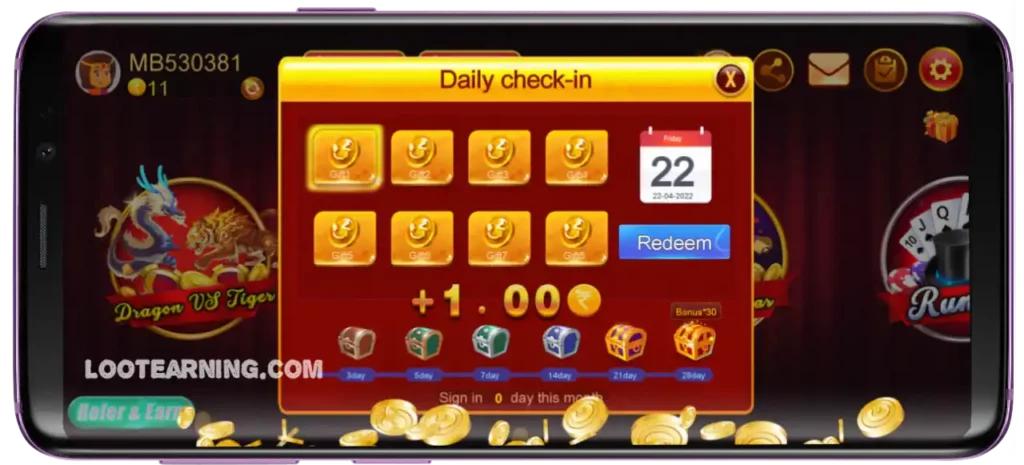 teen patti cash daily bonus program