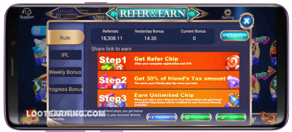teen patti go Refer & Earn