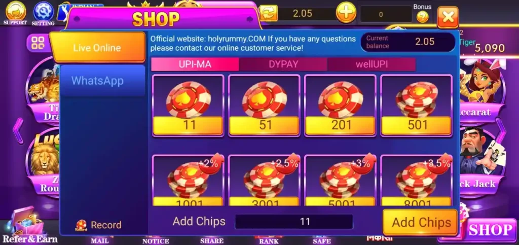 444 Rummy Add Cash