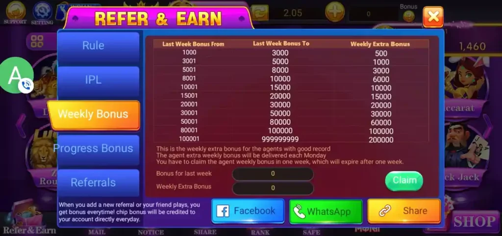 Regal Rummy APK Weekly Bonus