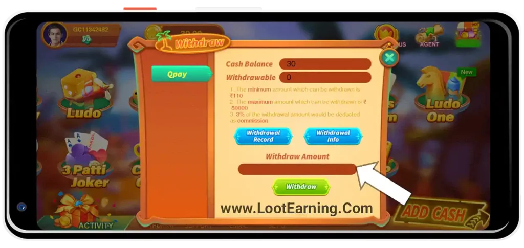 God Cow Rummy Game Withdraw Program