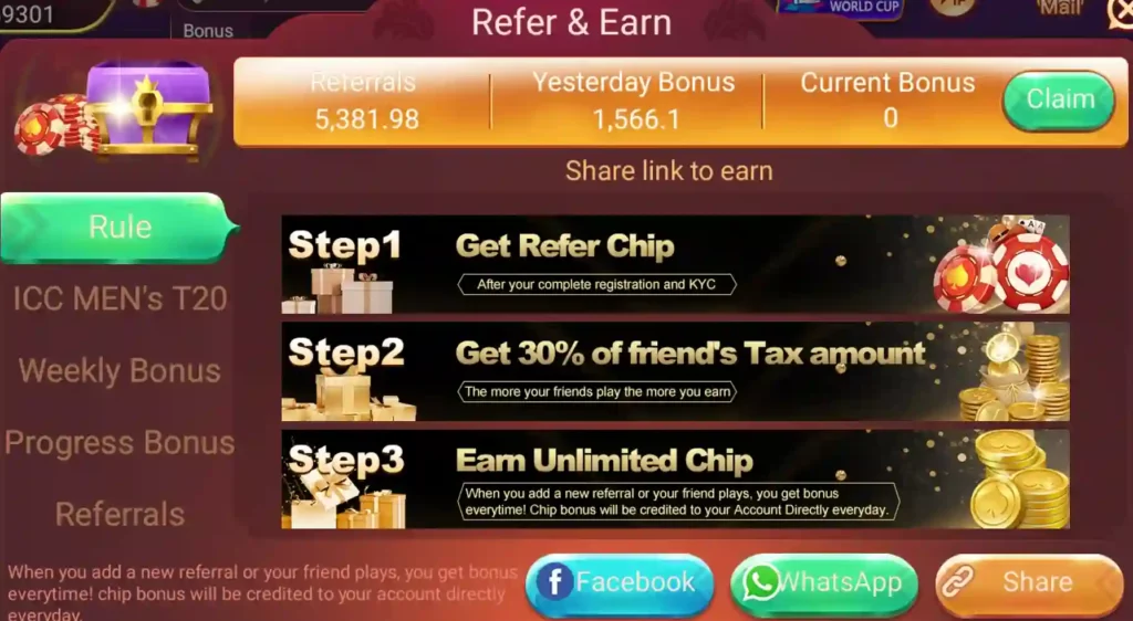 Teen Patti Yes APK Refer & Earn Program
