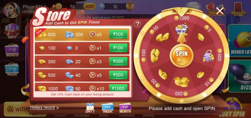 meta teen patti Spin & Win
