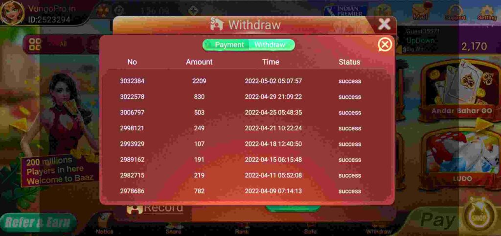 teen patti baaz payment proof