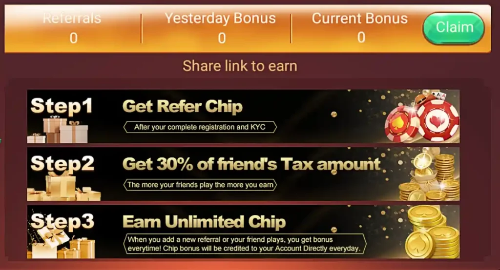 999 rummy of refer & earn