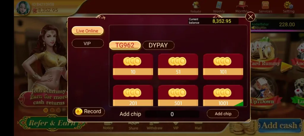 Teen Patti Dhamal APK Add Cash