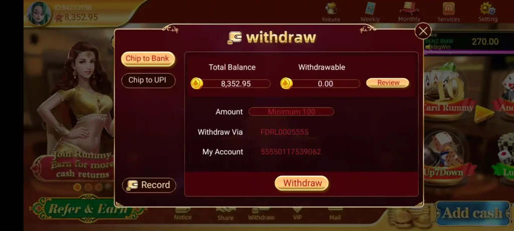 Rummy Earn Money Withdraw Program