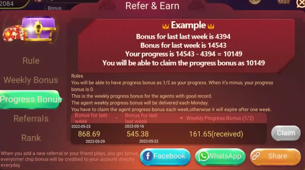 Rummy VIP Progress Bonus