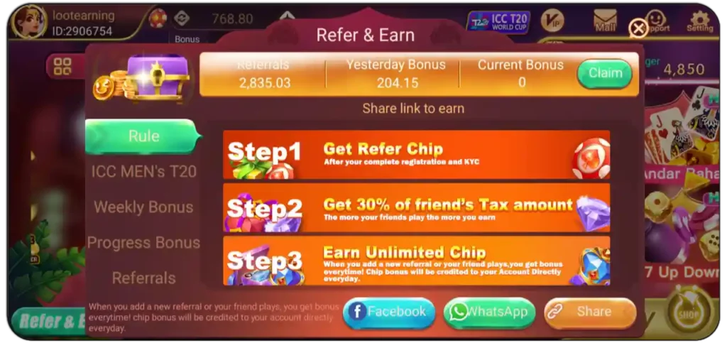 teen patti gold apk commission