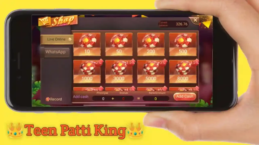 Add Cash Program - Teen Patti King APP