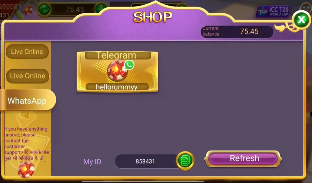 Hello Rummy APK Customer service