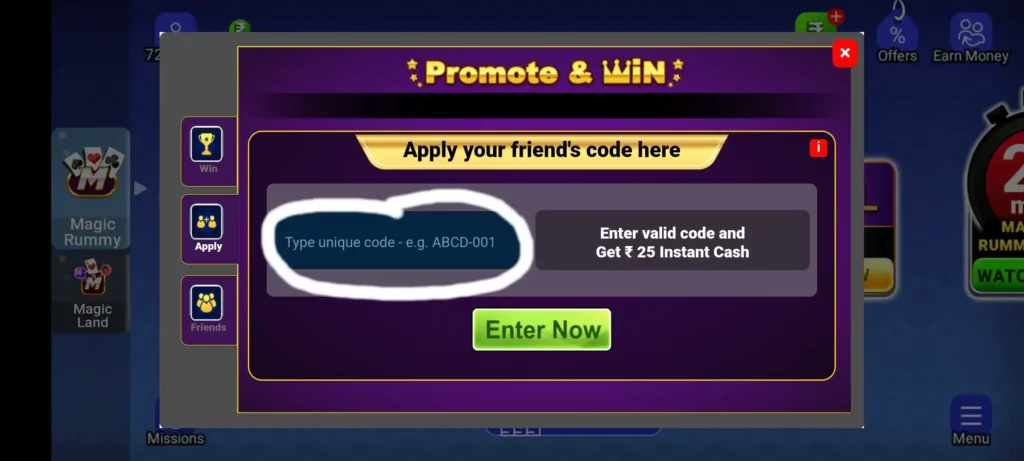 Magic Rummy Referral Code