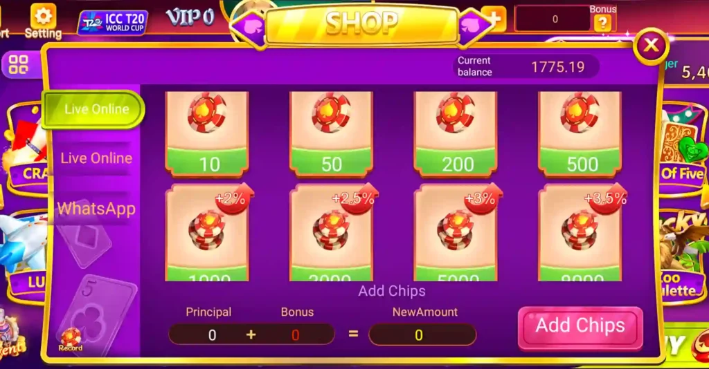 Rummy Tour App Add Money Program