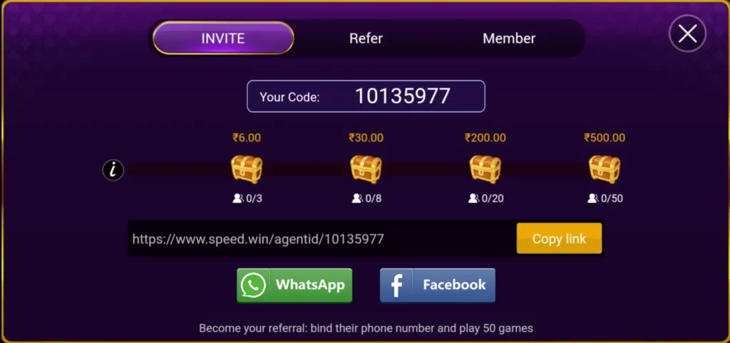 Speed Rummy Refer & Earn