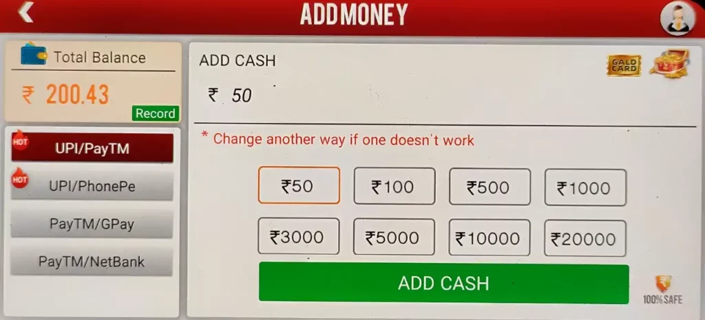 Teen Patti Live Add Cash