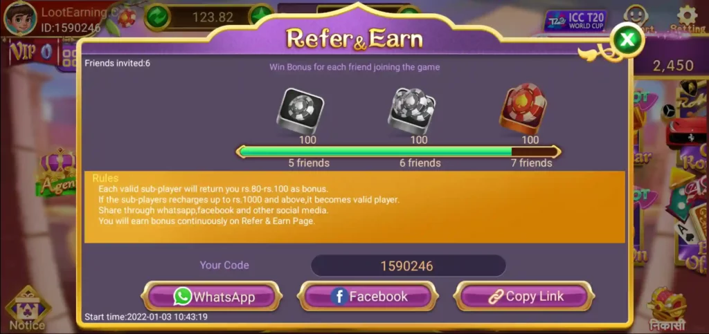 Teen Patti Winner Share & Earn