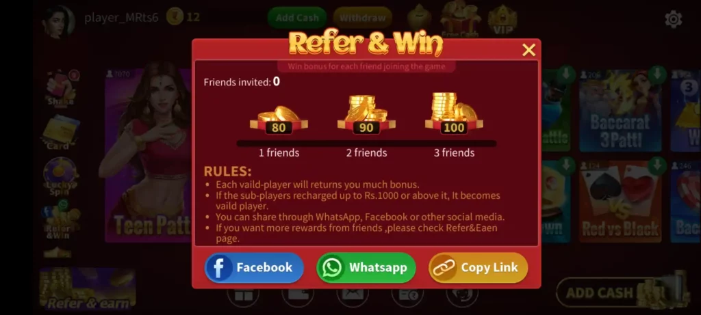 rummy king refer & earn
