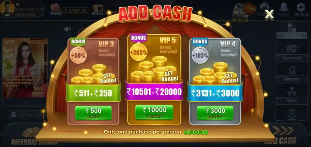 Rummy Frenzy Add Cash Bonus