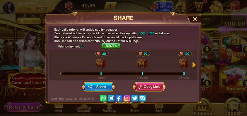 Rummy VS apk SHare Bonus
