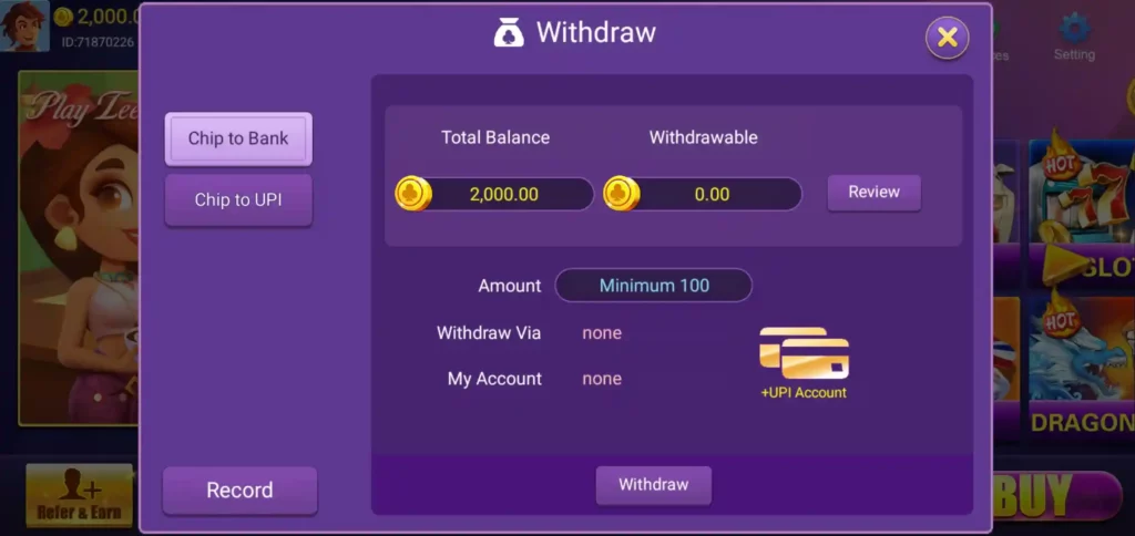 Withdraw Cash - Teen Patti Queen Apk
