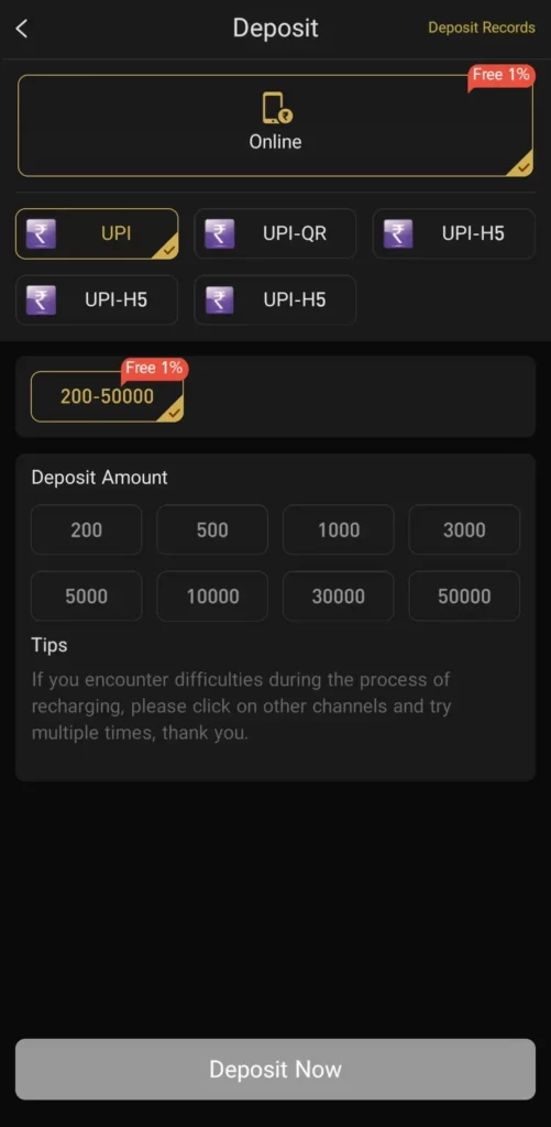 golds bet Deposit Program