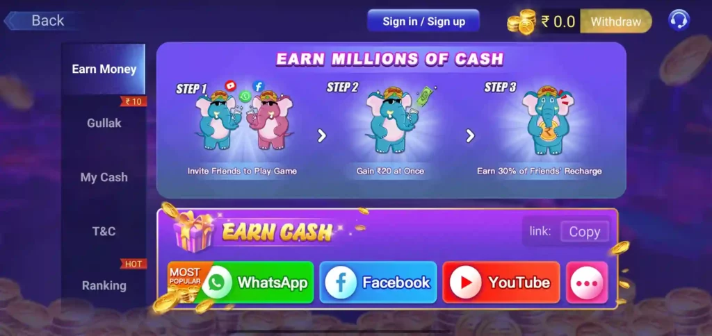 Teen Patti Vungo Refer & Earn