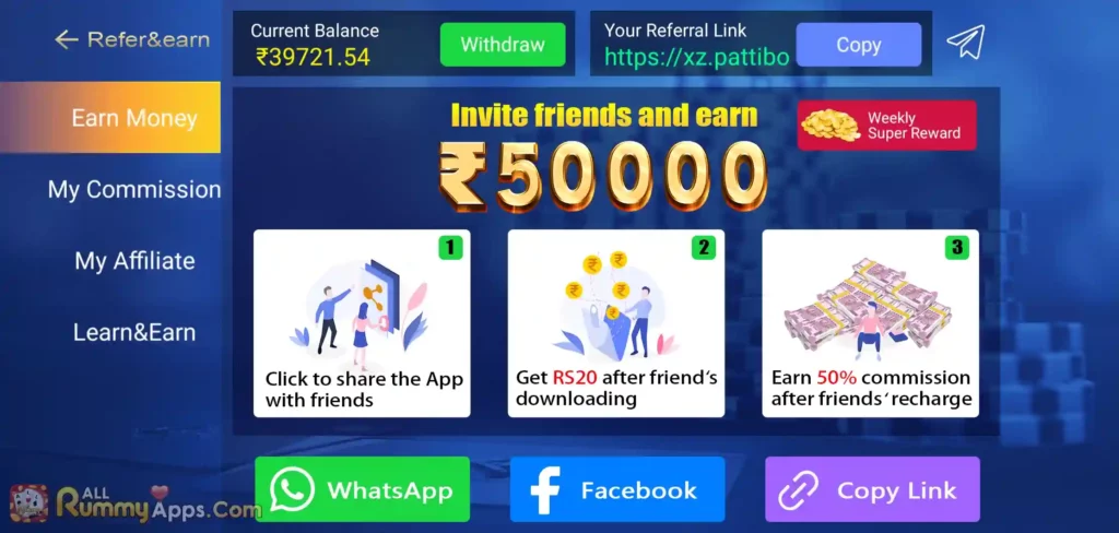 Teen Patti Bobo APK Refer & Earn Program